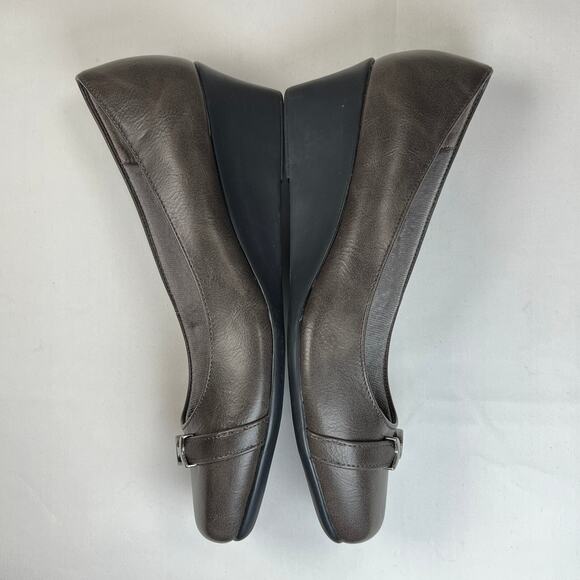 Life Stride Getup Wedge Shoes Women's 8 Gray Silvertone Comfort Travel Work - Picture 6 of 10